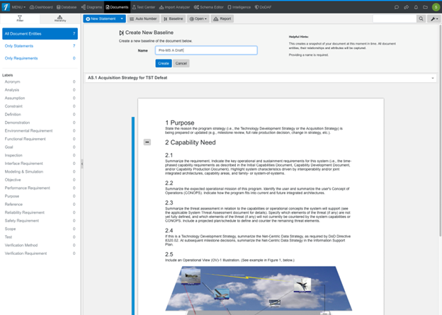 Baselining Documents for Review