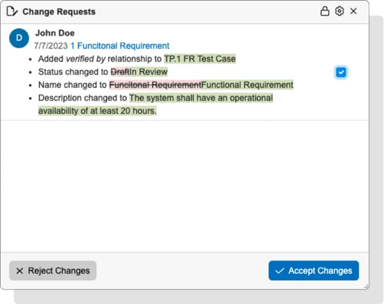 Innoslate Change Request