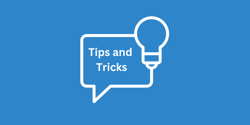 Tips and Tricks Webinar Icon of comment bubble and lightbulb